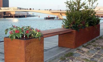 Land Modern 40 X 40 Cm Och 40 X 240 Cm Planteringskärl Med Land Modern Bänk Land Modern 40 X 40 Cm Och 40 X 240 Cm Planteringskärl Med Land Modern Bänk