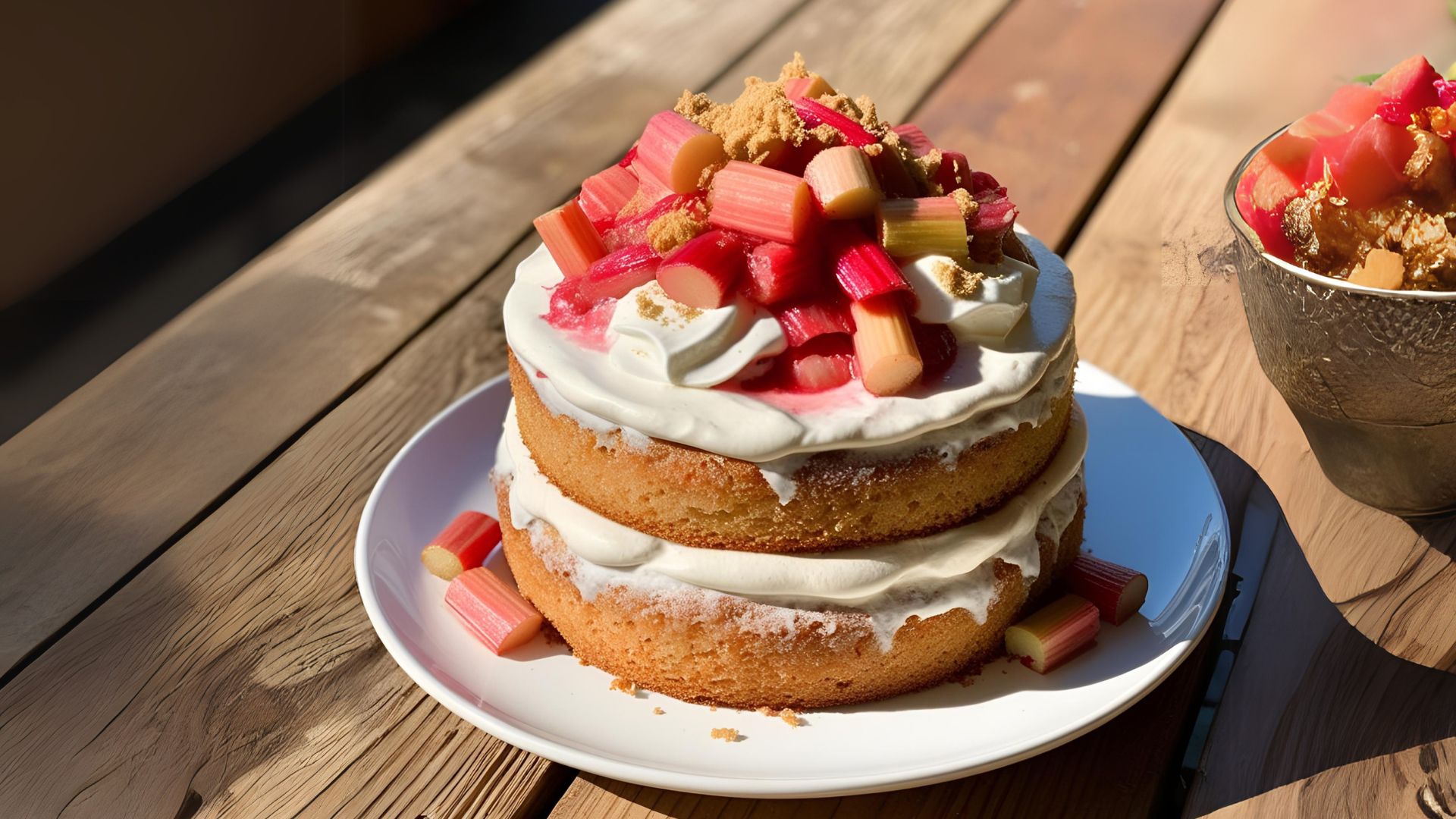 Rabarberlagkage med ingefær